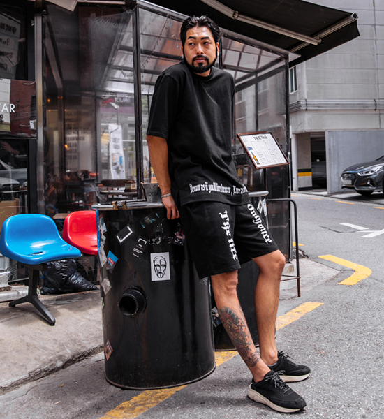 (L-5XL)<BR>네쉬 短袖T恤+샌들러 运动服 短裤