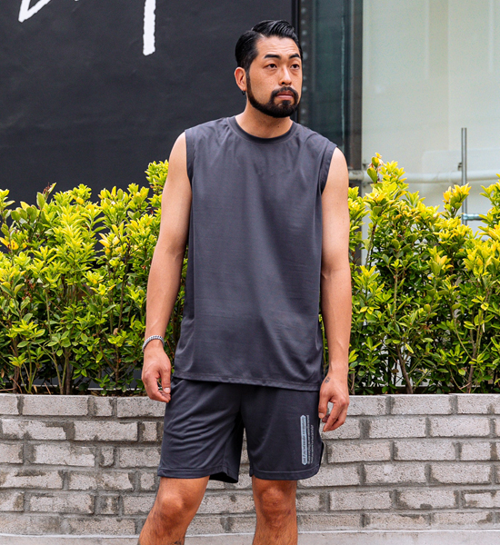 (M-6XL)<BR>키트 레터링 网나시+해링턴 网 松紧带短裤<br><font color=