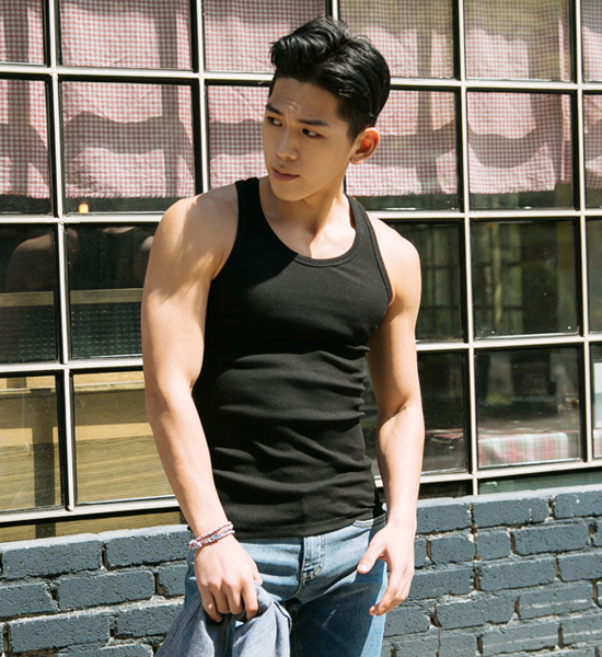 (M-5XL)<br>new 有肋的 망고나시