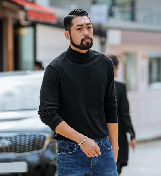 (L-5XL)<br>모던보이 반폴라티