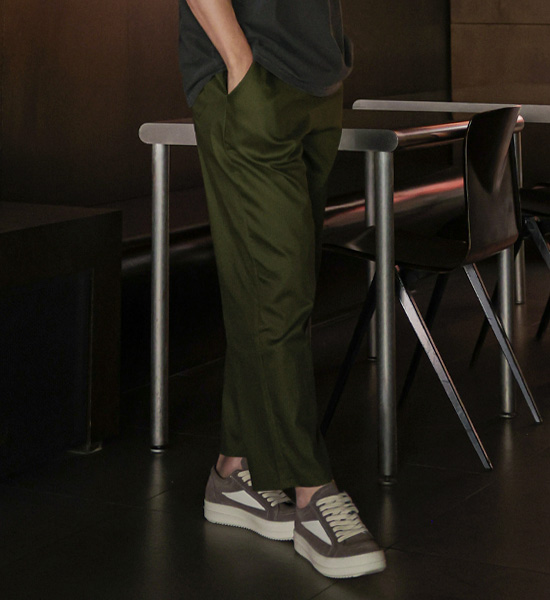 (M-3XL)<BR>칼룩 锥形贴合 松紧带裤 H4007<br><font color="#fb5ec9"><B>[1+1]</B></font>