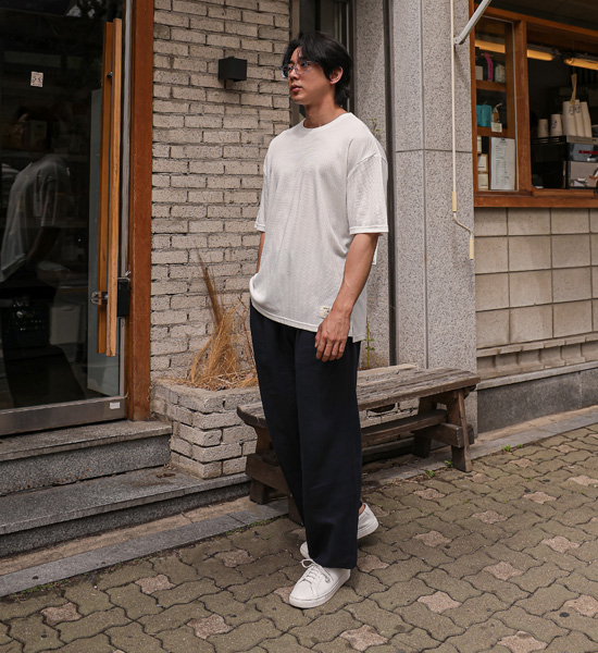 (L-5XL)<BR>다날리 华夫饼 短袖T恤<br><font color="#fb5ec9"><B>[1+1]</B></font>