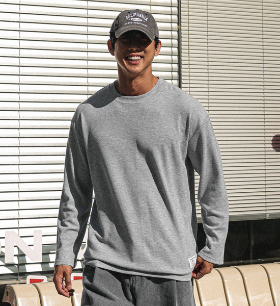 (L-5XL)<BR>나클로 华夫饼 长袖t恤<br><font color="#fb5ec9"><B>[1+1]</B></font>