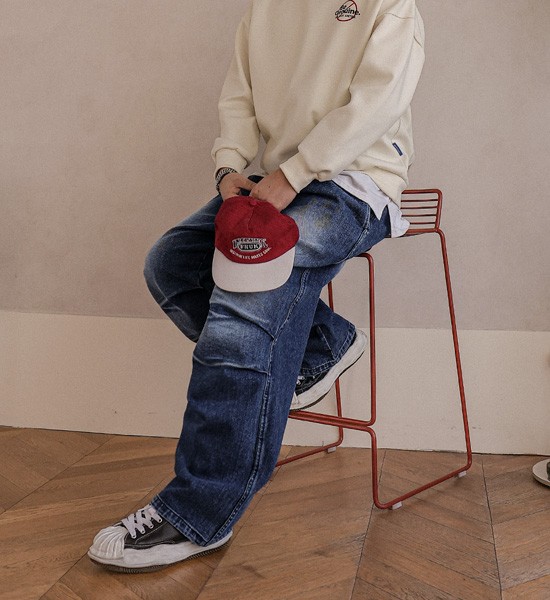 (XL-6XL)<BR>콘다바 半宽配合 牛仔松紧带裤