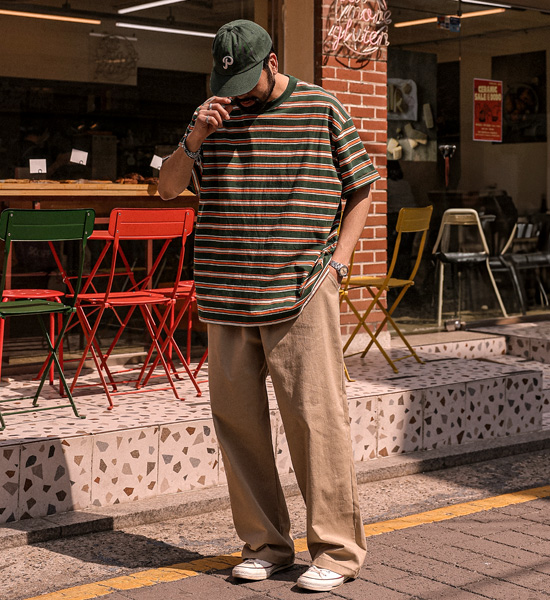 (XL-6XL)<br>모티키오 条纹 短袖T恤