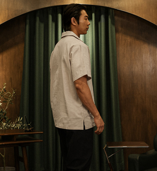 (L-5XL)<br>순간적인 亚麻开领衫