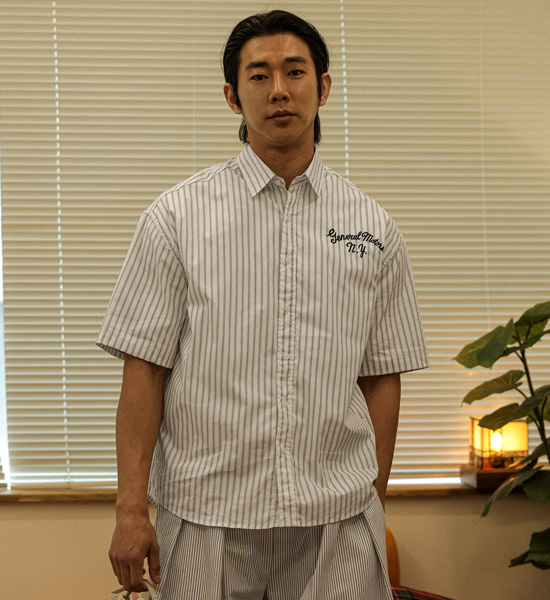 모하치 条纹 短袖衬衫