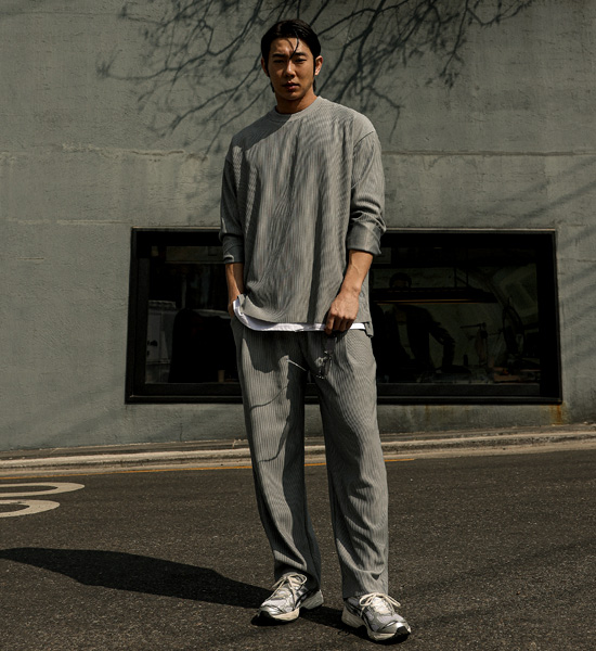 (L-5XL)<br>노어턴 长袖t恤 K2422+엔히크 松紧带裤 K2422