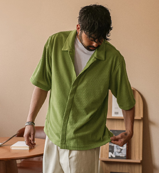 (L-5XL)<BR>노우라카 针织衫 短袖衬衫