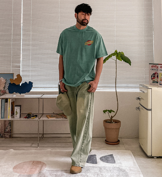( XL-6XL)<BR>부키타 颜料 短袖T恤