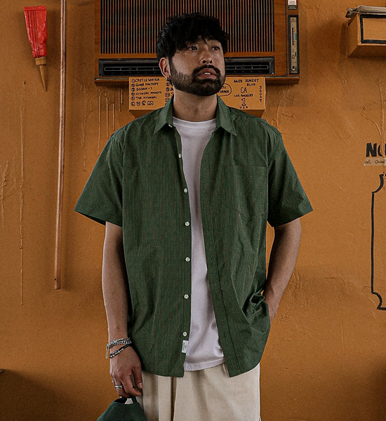 (L-5XL)<br>루피아나 格子短袖衬衫 N007