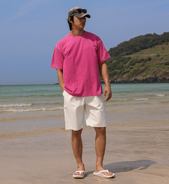 (M-6XL)<br>조나코 颜料 短袖T恤