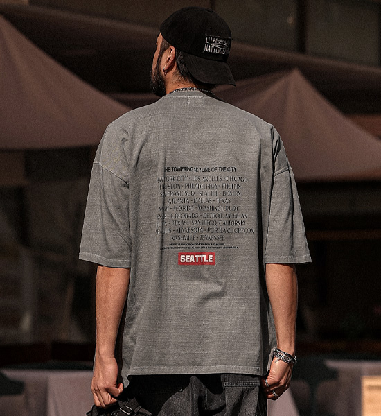(XL-6XL)<BR>미르카드  颜料 短袖T恤