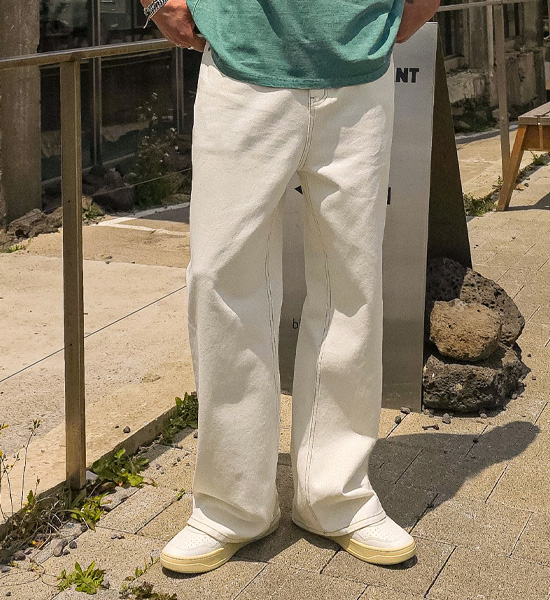 (S-5XL)<BR>하멜린 半宽配合 棉裤 D586