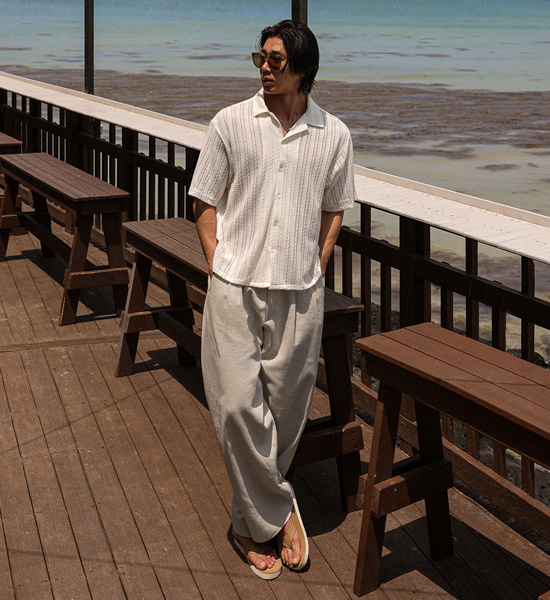 <font color="#FF0000">무료교환반품</font><br>(S-5XL)<BR>발비스 半宽配合 后松紧带 亚麻长裤