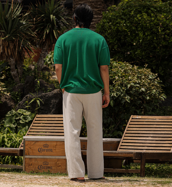<font color="#FF0000">무료교환반품</font><br>(S-5XL)<BR>발비스 半宽配合 后松紧带 亚麻长裤
