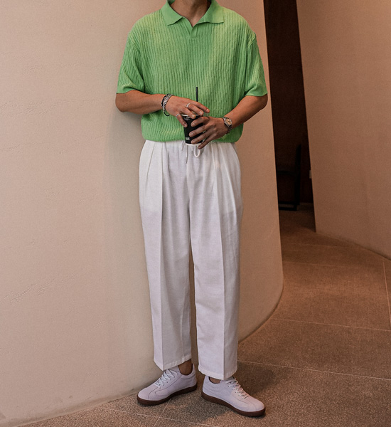 (L-5XL)<BR>마가니 开领 短袖针织品