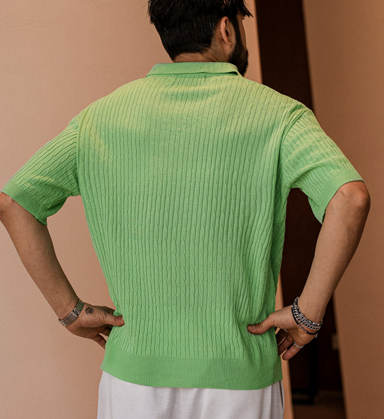 (L-5XL)<BR>마가니 开领 短袖针织品