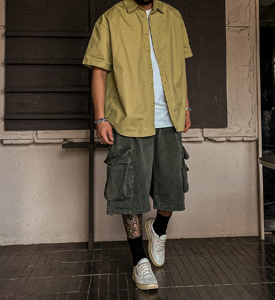 (M-6XL)<BR>니아몬 短袖衬衫 N1599