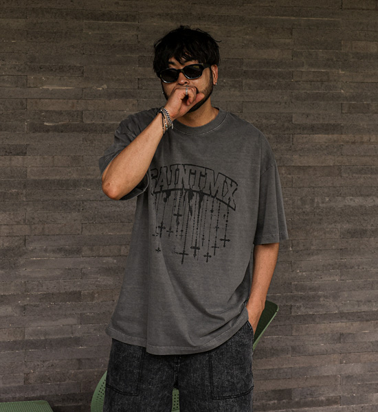 (XL-4XL)<br>킨도니 颜料 短袖T恤