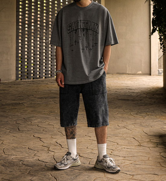 (XL-4XL)<br>킨도니 颜料 短袖T恤