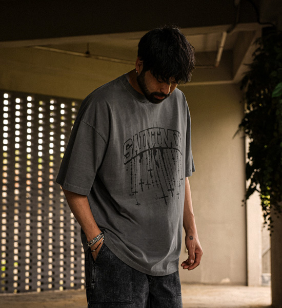 (XL-4XL)<br>킨도니 颜料 短袖T恤