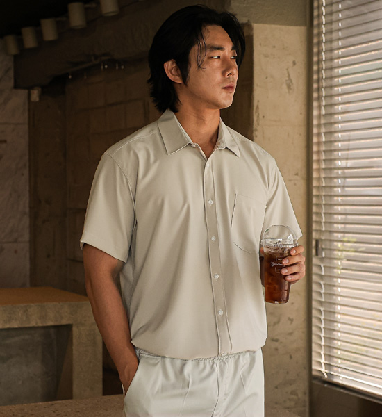 (L-5XL)<br>캐플란 冷却系统 氨纶短袖衬衫