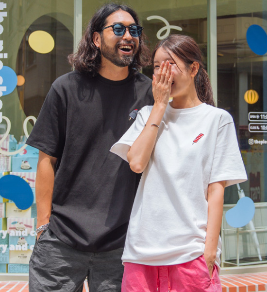 (S~6XL)<br>썸남썸녀 冰淇淋 刺绣 短袖T恤