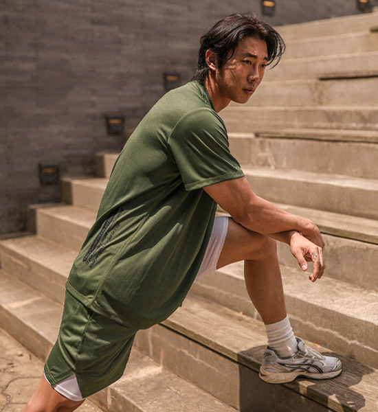 (M-6XL)<BR>폼페이 网眼短袖连体衣+해링턴 网 松紧带短裤<br><font color="#072c81"><B>[ W.DNA ]</B></font>