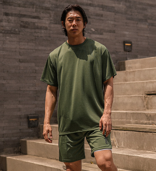 (M-6XL)<BR>폼페이 网眼短袖连体衣+해링턴 网 松紧带短裤<br><font color="#072c81"><B>[ W.DNA ]</B></font>