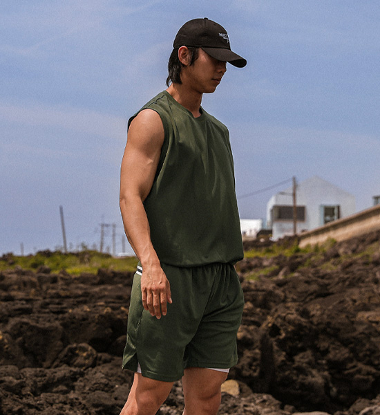 (M-6XL)<BR>키트 레터링 网나시+해링턴 网 松紧带短裤<br><font color="#072c81"><B>[ W.DNA ]</B></font>