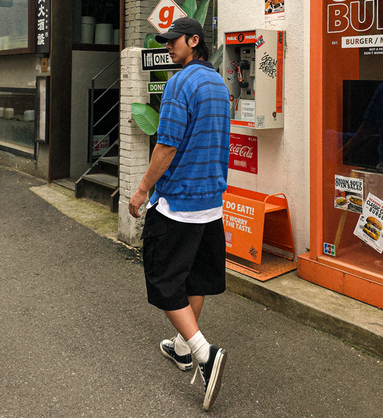 (XL-5XL)<br>로토루아 条纹 短袖领针织品