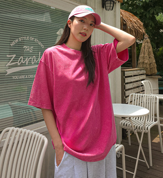 (M-6XL)<br>조나코 颜料 短袖T恤