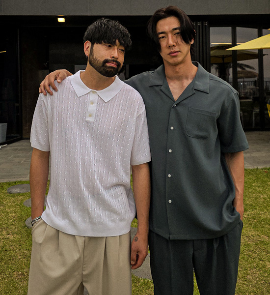 (XL-6XL)<BR>피온키 开领 短袖衬衫 SET003-N