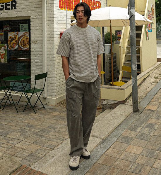 (XL-6XL)<br>카미얀 半宽配合 货物松紧带裤 8063