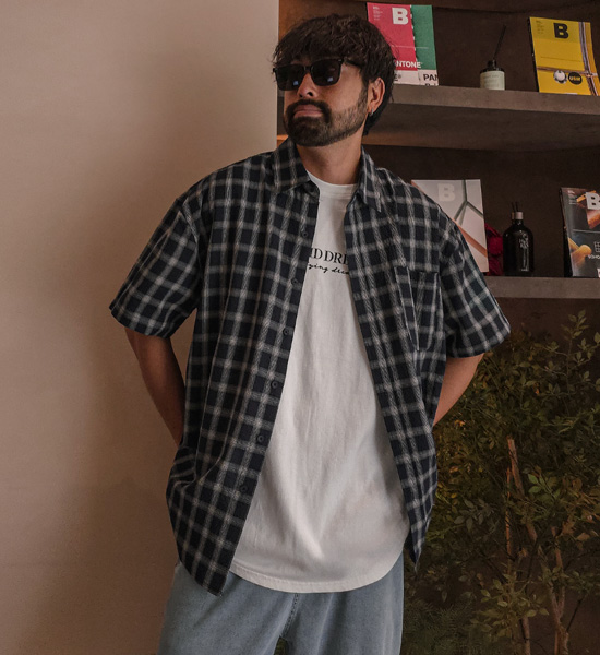 (XL-6XL)<br>하르만 格子短袖衬衫 1733