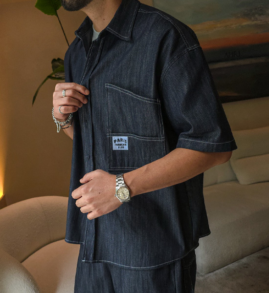 (XL-6XL)<br>스호턴 无洗牛仔裤 短袖衬衫