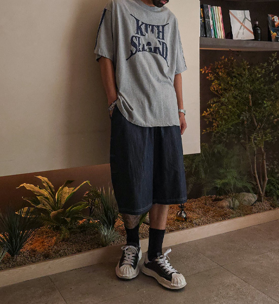 <font color="#FF0000">무료교환반품</font><br>(XL-6XL)<br>스프리몽 无洗牛仔裤 百慕大 松紧带短裤