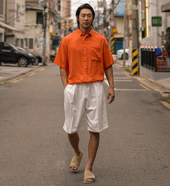 (XL-6XL)<br>모이라나 亚麻短袖衬衫 N015