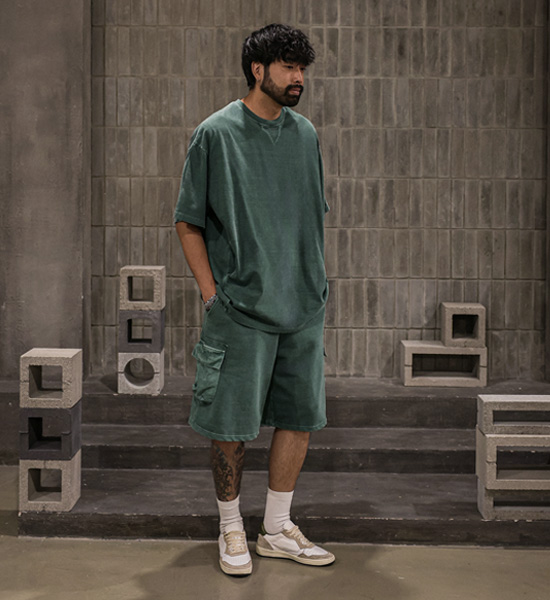 (XL-6XL)<BR>비스트로 颜料 货物绑带短裤