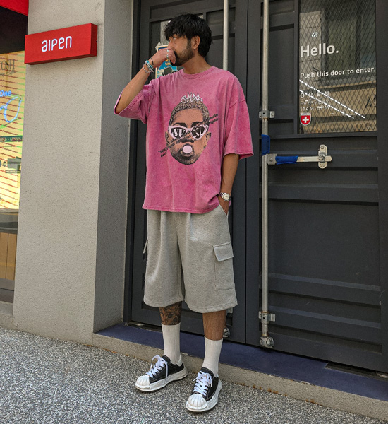 (XL-5XL)<br>포르카모 货物绑带短裤