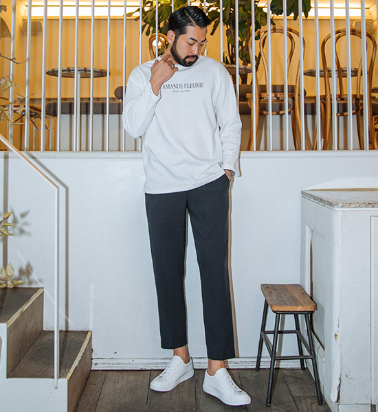(L-6XL)<BR>바프 히든옆밴딩 宽松长裤