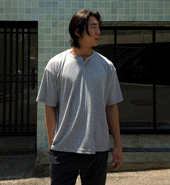 (L-4XL)<br>보니아토 亨利颈 短袖T恤