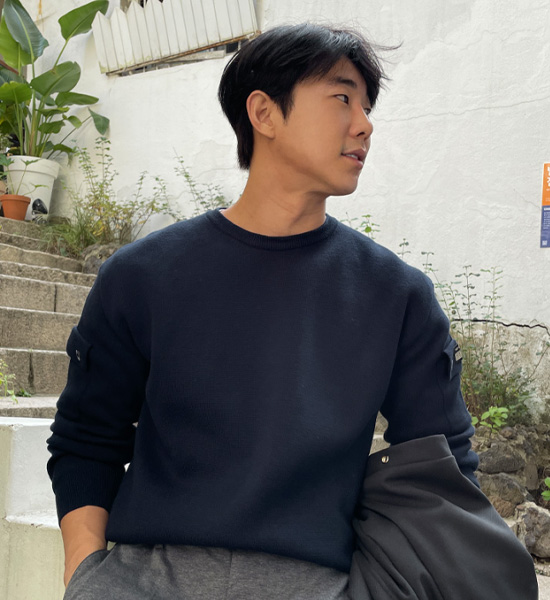(L-5XL)<br>부타츠 针织衫(领/圆领)