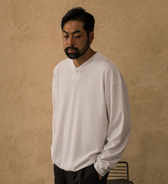 (L-6XL)<br>다트머스 넣은척 亨利颈 밴딩긴팔티 T045
