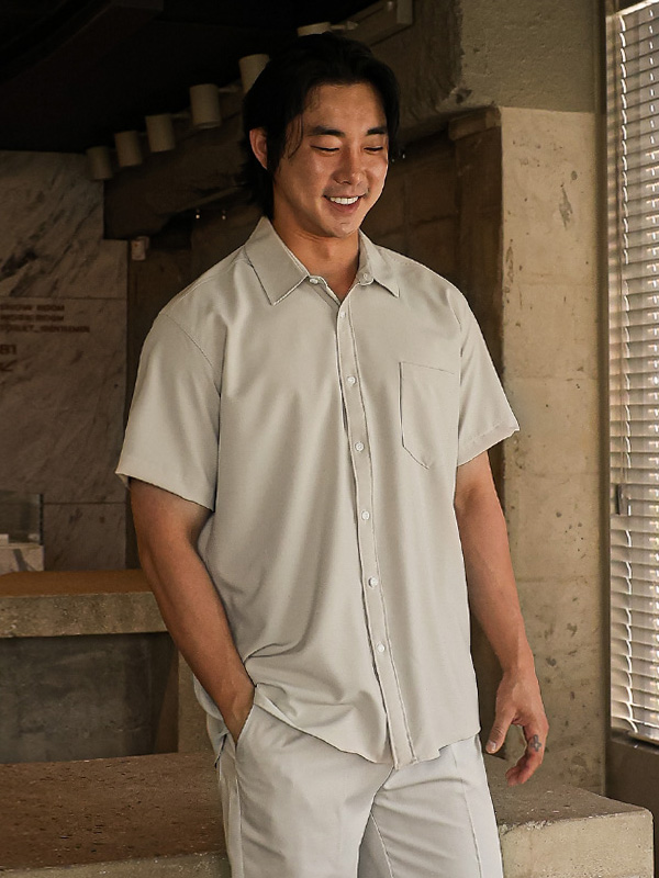 (L-5XL)<br>캐플란 冷却系统 氨纶短袖衬衫