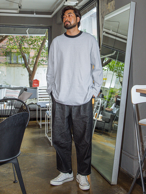 (M-6XL)<BR>햄든 밴딩생지데님팬츠