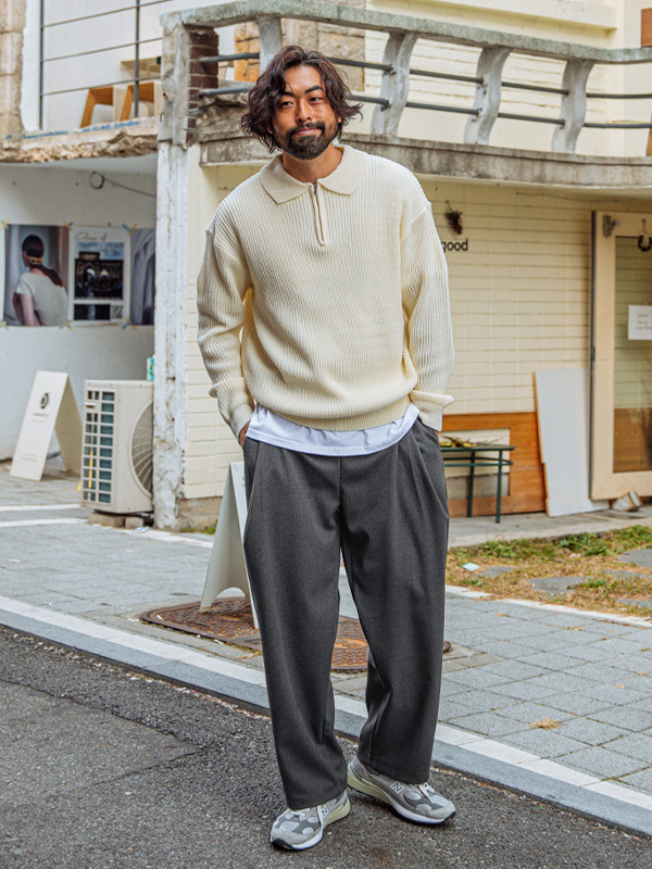 (XL-6XL)<br>이스턴 半拉链 카라니트