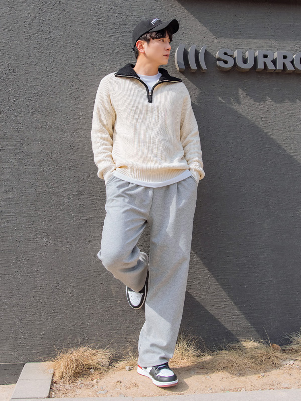 <br><font color="#fd0303">[365SALE]</font><br><font color="#2046a7">★교환/반품불가★</font><br>스카포스 배색나그랑 반집업니트