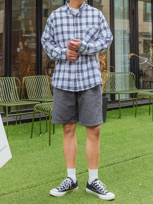 (L-5XL)<BR>마르단 未褪色 생지데님밴딩반바지